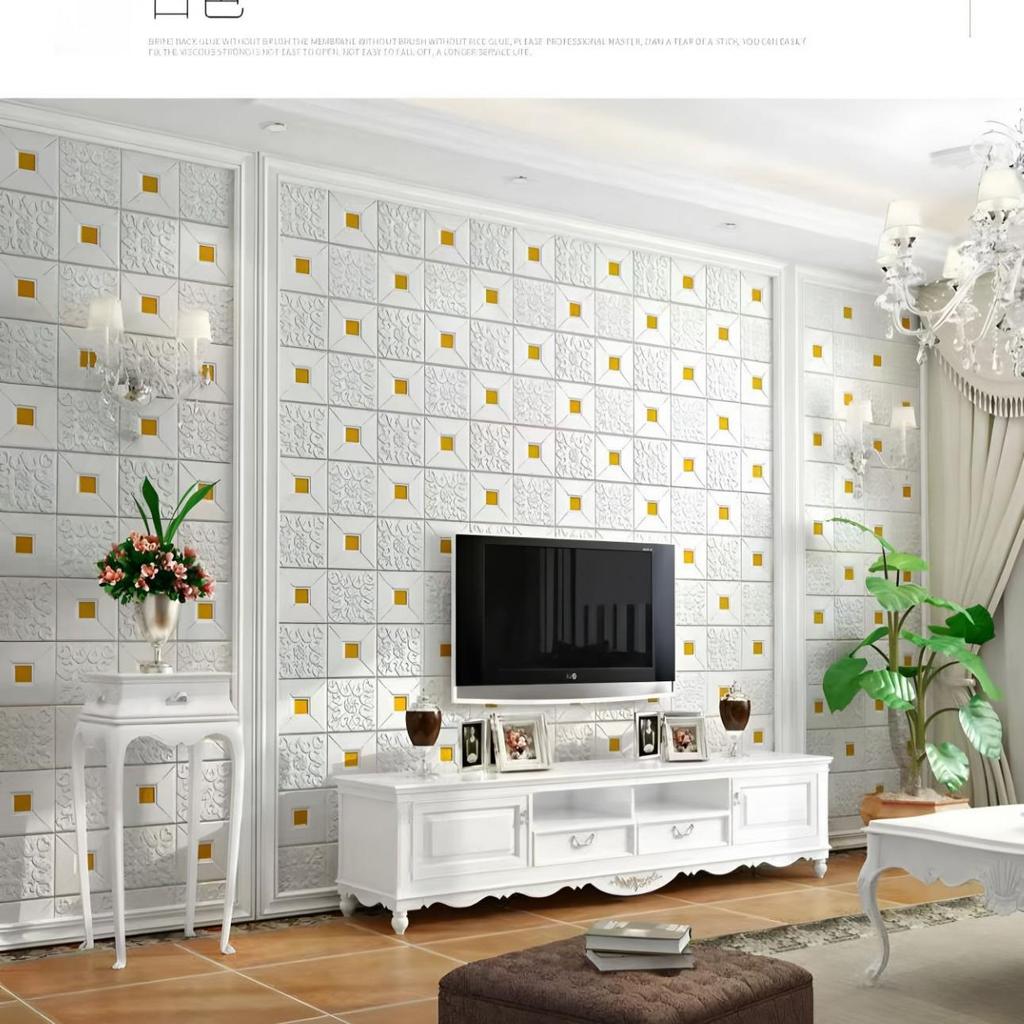 Self-Adhesive 3D Waterproof Wall & Ceiling Sticker for Living Room Decor