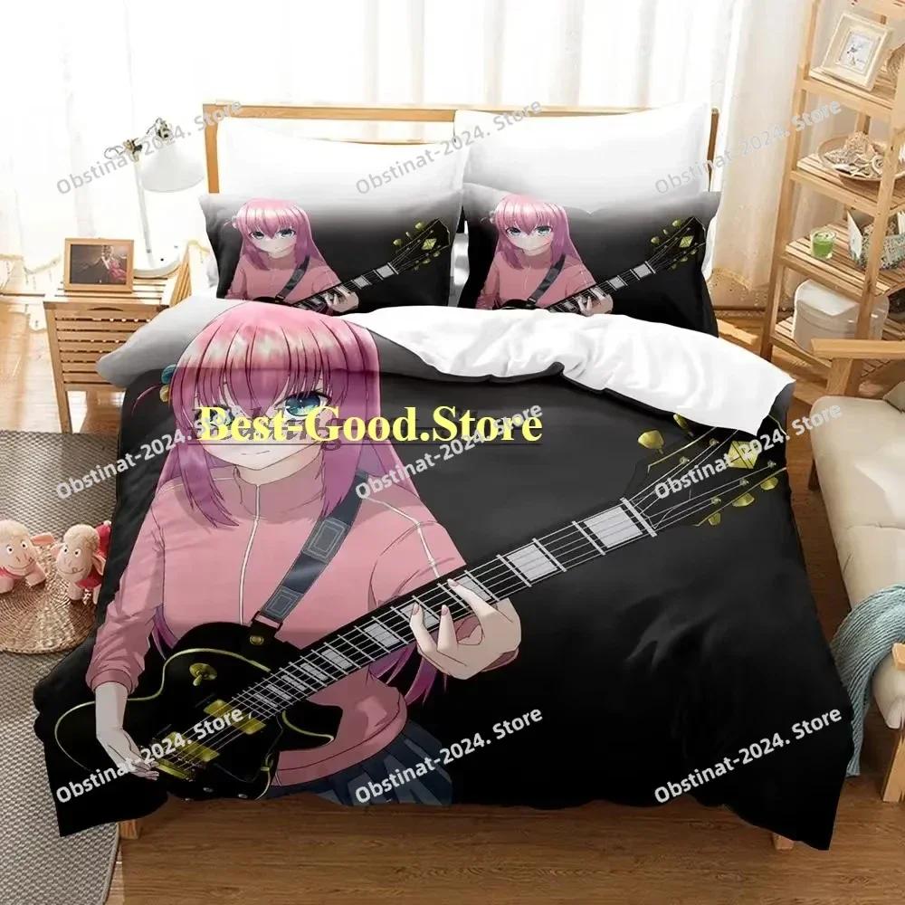 New BOCCHI THE ROCK Bedding Set Single Twin Printed Bed Set With Pillowcase Duvet Cover Soft Single Double Queen Super King Size