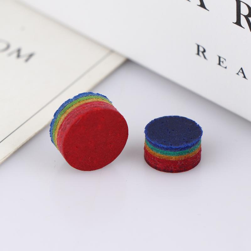 1Pc Rainbow Billiard Tip Replacement Pool Cue Tip For Snooker Sports Outdoor 6 Layers Hardness Snooker Tips Head Accessories