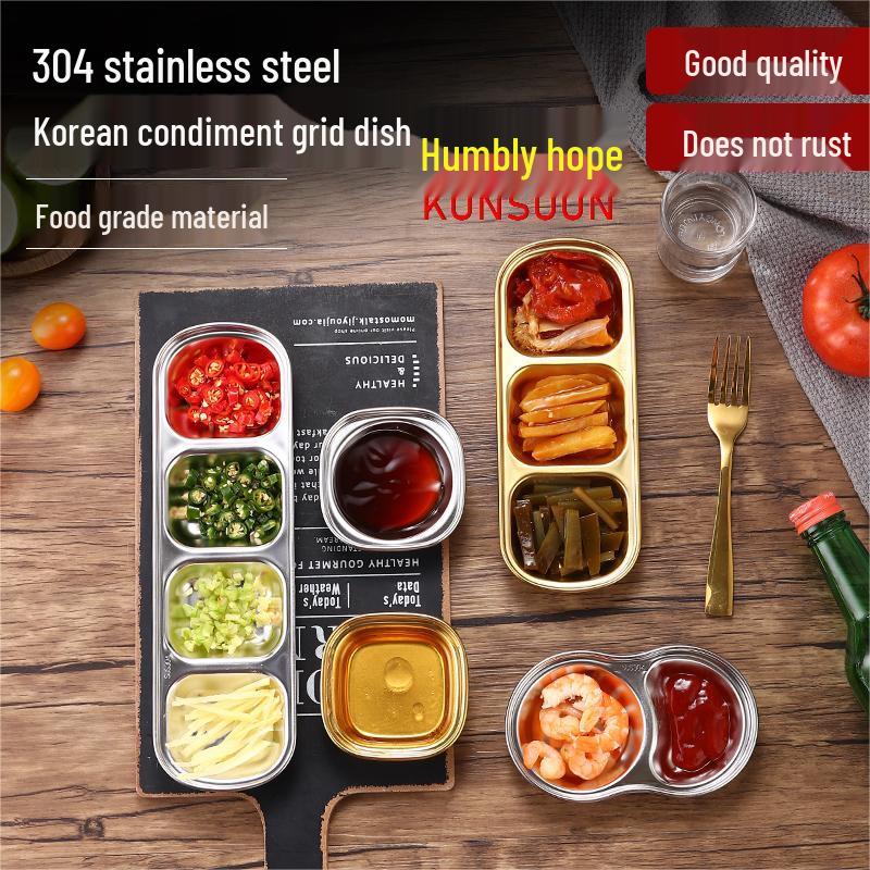 304 Stainless Steel 3-Compartment Dipping Dish