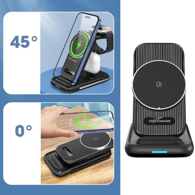 Multiple Gadget Energy Hub Simultaneous Wireless Energy Foldable Compact Designs For Smartphones Smartwatches Earphones