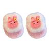 2Pcs Girl Hair Tie Cartoon Rabbit Star Decor Soft Plush Hair Rope