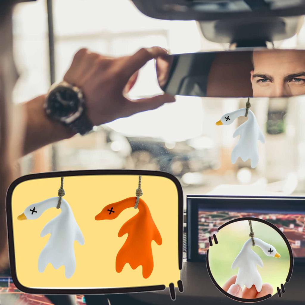 Swinging Duck Car Ornament Funny Cartoon Roast Duck Pendant Creative Rearview Mirror Pendant Car Decoration For Car Interior