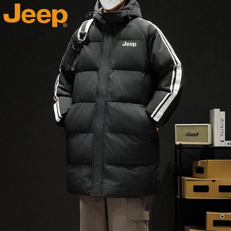 JEEP Men's Autumn/Winter Hooded Mid-Length Padded Jacket