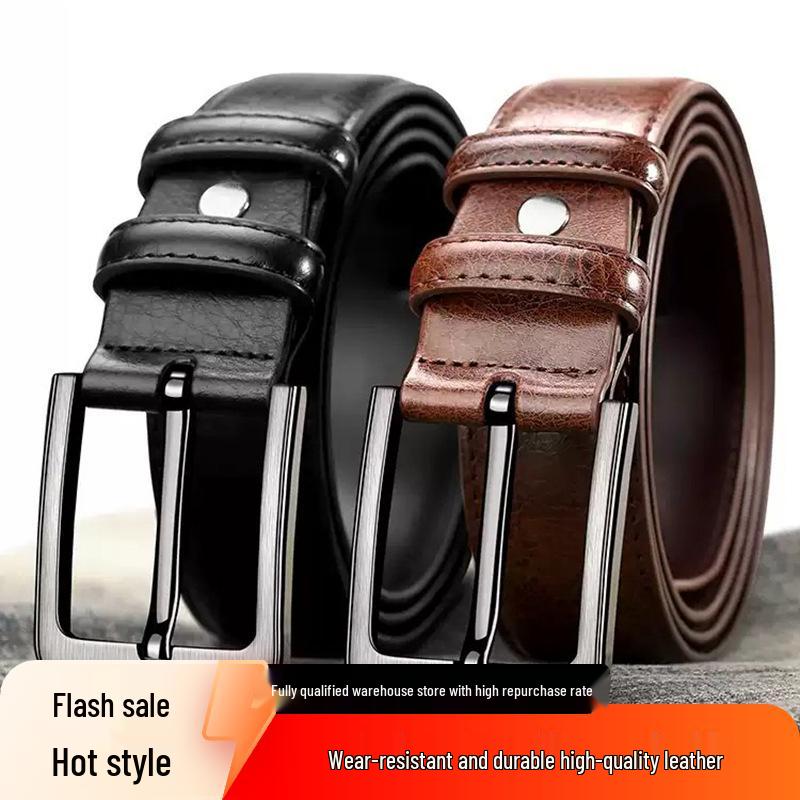 Paul Genuine Vintage Leather Men's Belt - Retro Business Casual Jeans Accessory