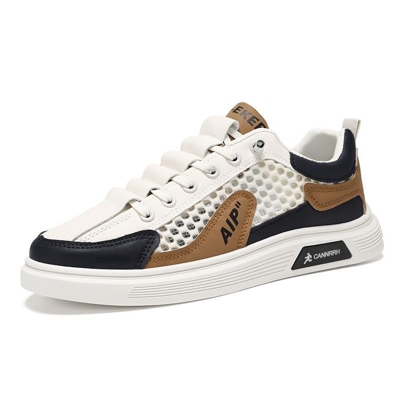 Men's Summer Mesh Casual Shoes Hollow Out Soft Sole Fashionable Handsome Breathable Trendy Footwear