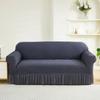 Bubble Gauze Sofa Cover with Skirt Hem All Inclusive Elastic Dust Cover for Living Room Anti Slip Furniture Protection Slipcover