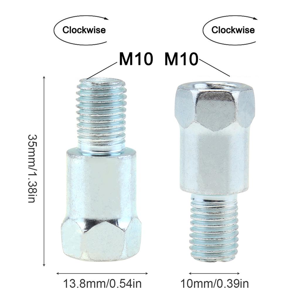 1 Stück 8mm 10mm Spiegeladapter Schwarz Silber Metall Rückspiegel Bolzen Schraube Gewinde Umwandlungsbolzen Motorradspiegel Schraube Linksgewinde Rechtsgewinde