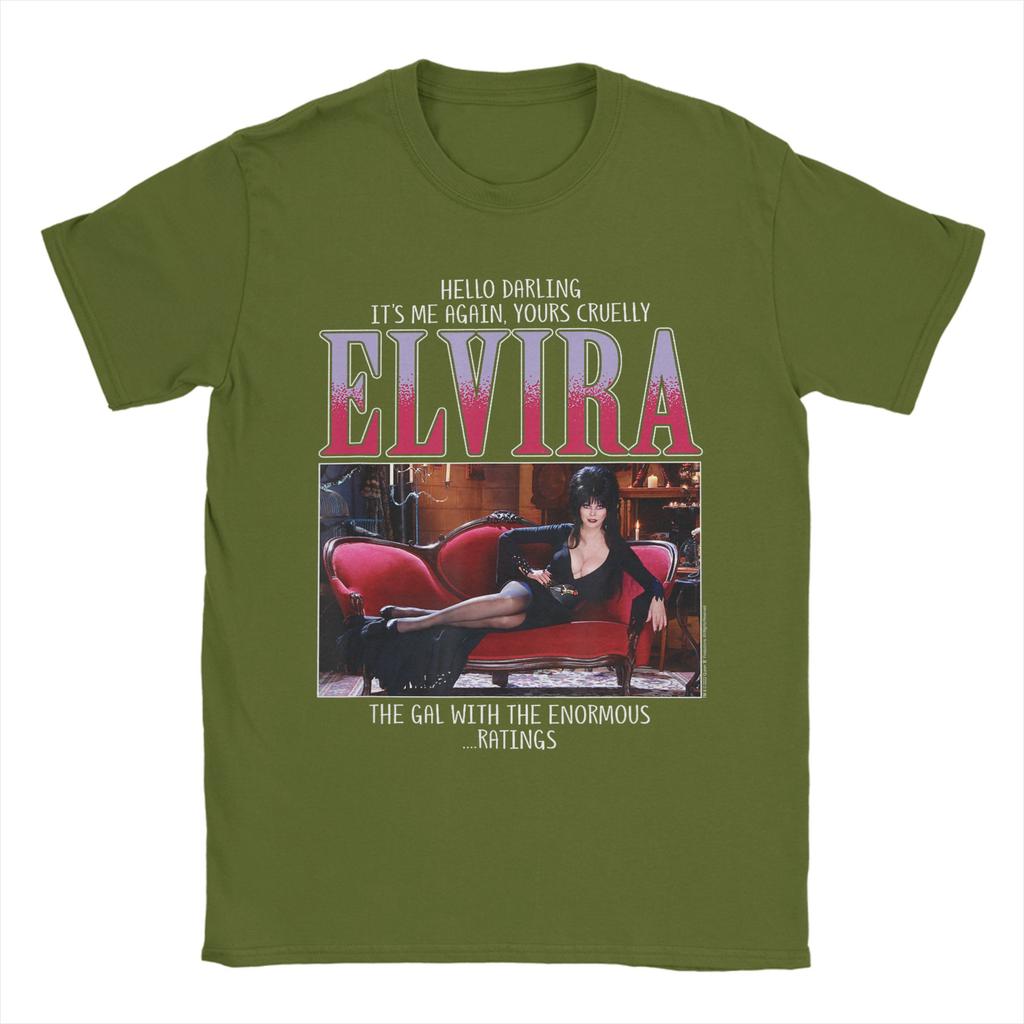 Elvira Mistress of The Dark Enormous Ratings T Shirt Cotton Clothing Vintage Short Sleeve Crewneck Tees Classic TShirts