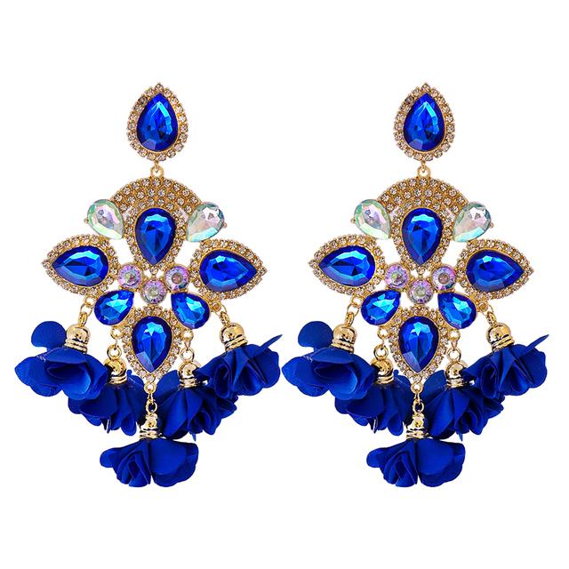 Kaimei Fashion Jewelry Boho Earrings Big Earrings for Women Rhinestones Pendant Crystal Statement Drop Earrings Fashion Jewelry