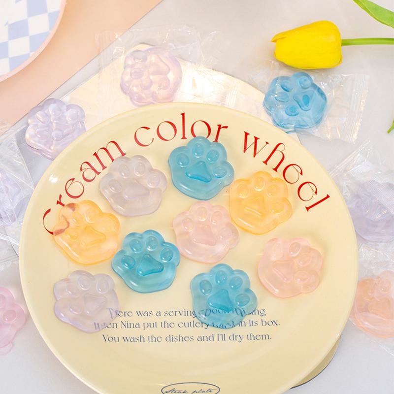 10ks Kawaii Kočičí Tlapky Mačkací Hračky Měkké Realistické Želé Třpytivé Kočičí Tlapky Průhledné Mačkací Hračky Dětské Dárky pro Dospělé