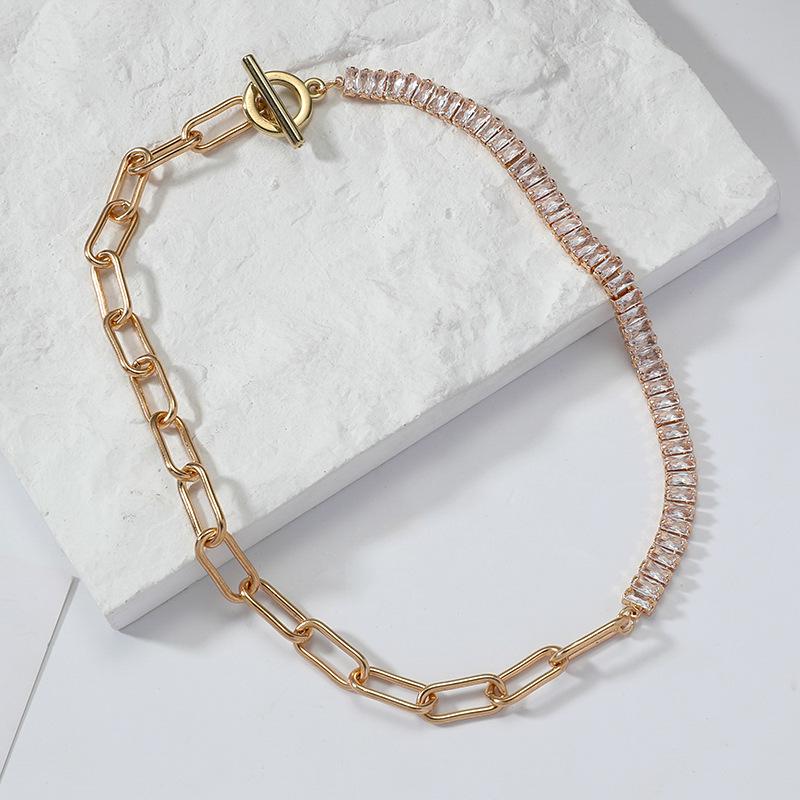 Square Geometric Zirconia Crystal Necklace