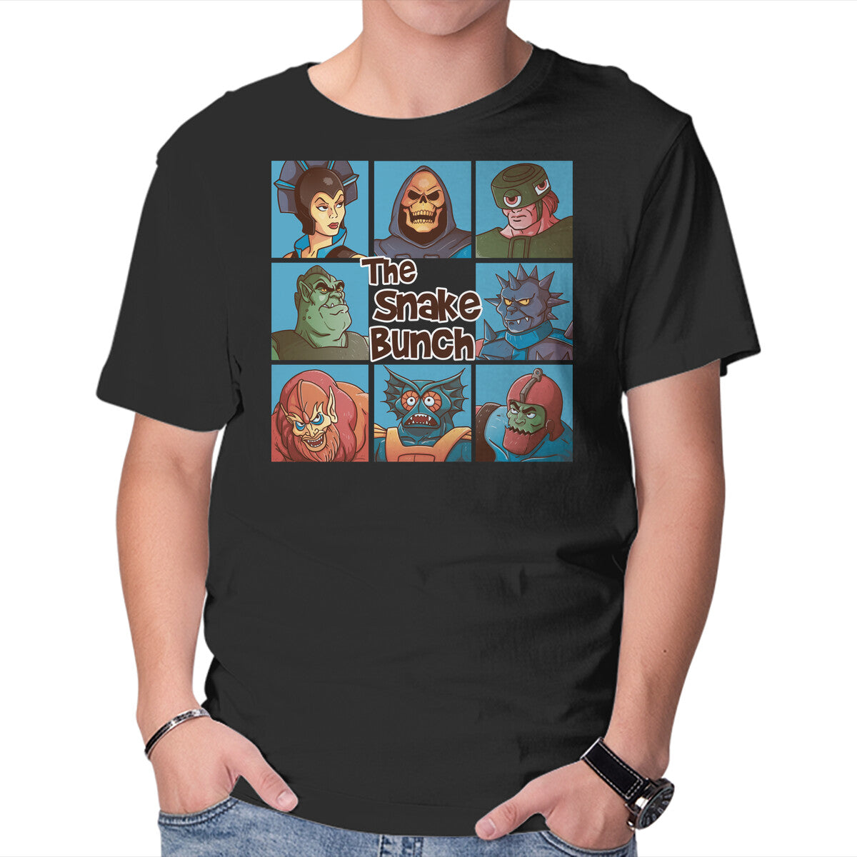 Unisex Crew Neck T-Shirt The Snake Bunch Graphic Short Sleeve Casual Tee S