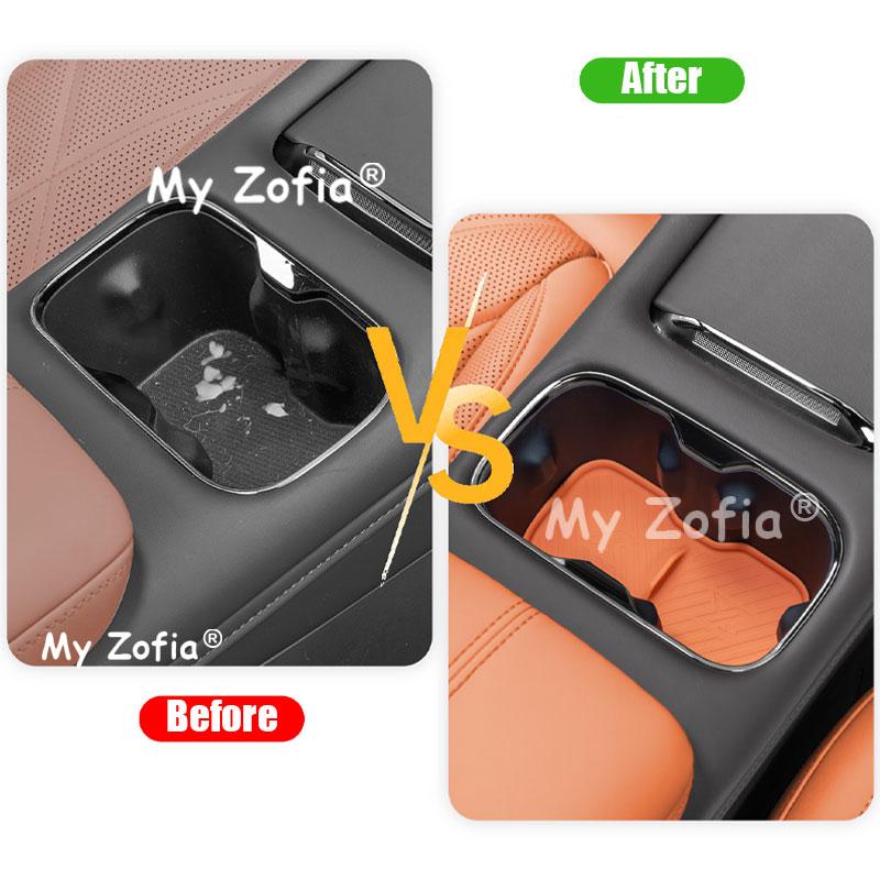 Car Center Console Cup Holder Pad Anti-Slip Shockproof Rubber Mat Interior Water Cup Slot Accessories For Zeekr X 2026 2027