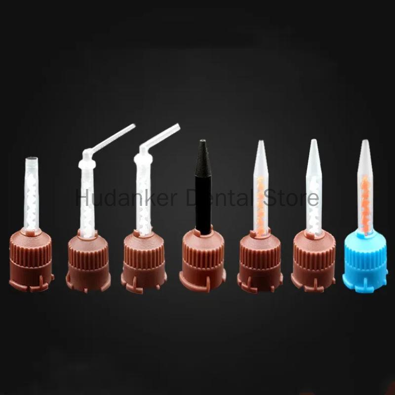 50 pièces/paquet Embouts de mélangeur dentaire Silicone Embouts d'empreinte dentaire jetables Pour laboratoire dentaire Matériau Caoutchouc Tête de mélange de transport