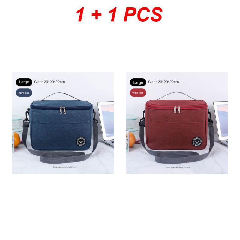 S/M/L New Portable Lunch Bag Food Thermal Box Waterproof Office Cooler Lunchbox With Shoulder Strap Insulated Case