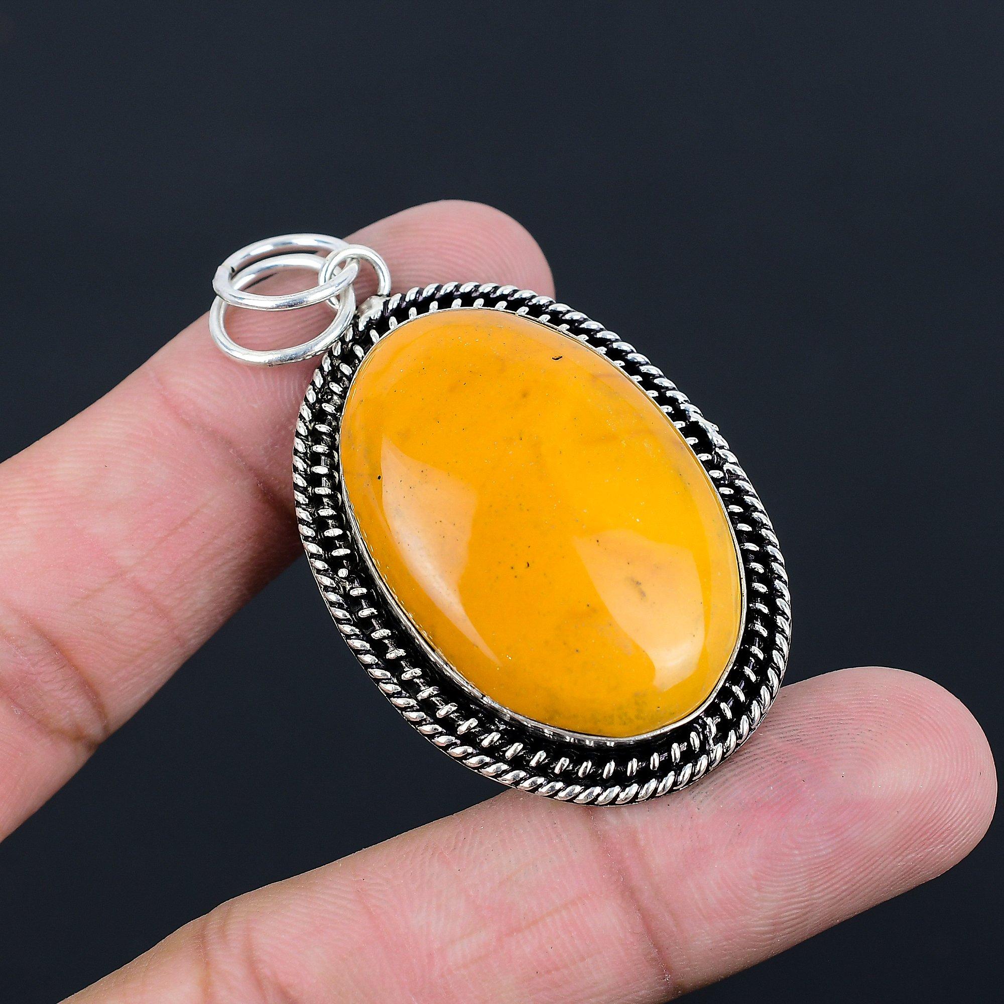 Oval Mookaite Stone 925 Silver Handcrafted Bezel Elegant Ethnic Birthday Pendant