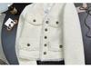 Women's French Style Short White Jacket - Spring/Autumn Collection