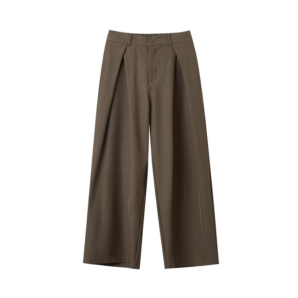 Men's High-end Wide-leg High-waisted Drape Pants for Early Spring 2026 - Casual Straight-leg Style