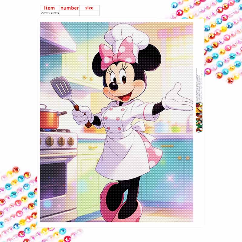 Disney Minnie Mouse Chef Kitchen Diamond Paint Painting Art Kit Handmade DIY5D Home Decor Gift