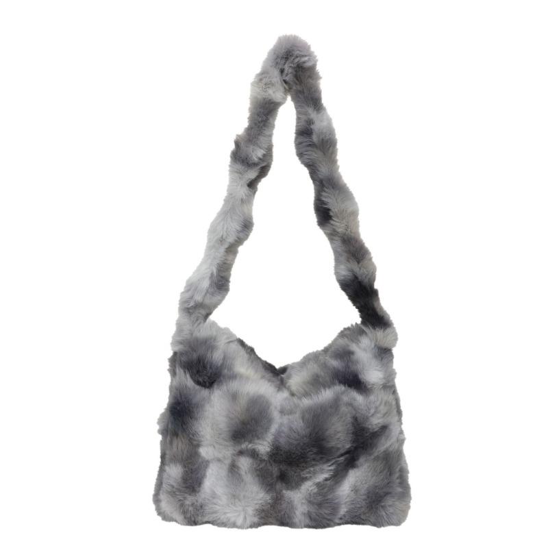 

Autumn and winter Mao Mao bag women s new fashionable large-capacity tie-dye plush tote bag shoulder messenger bag