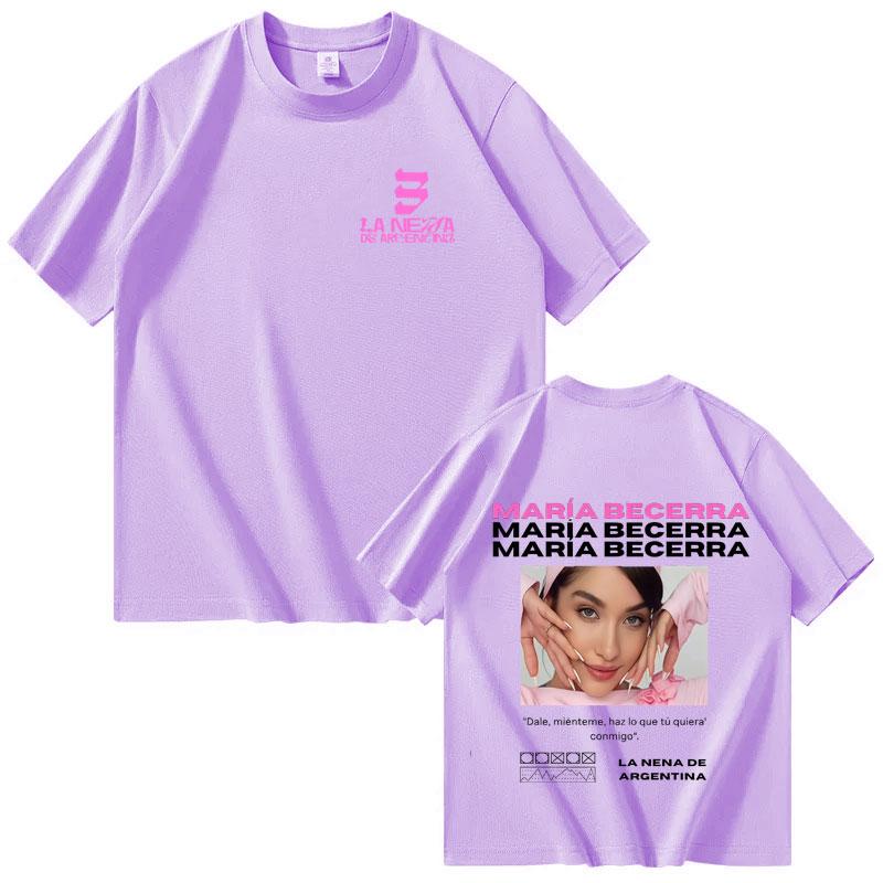 Singer Maria Becerra 2025 Tour Fashion Streetwear Oversized Tshrit Mens Womens Shortsleeved Tee Pop Aesthetic Casual Cozy Tops