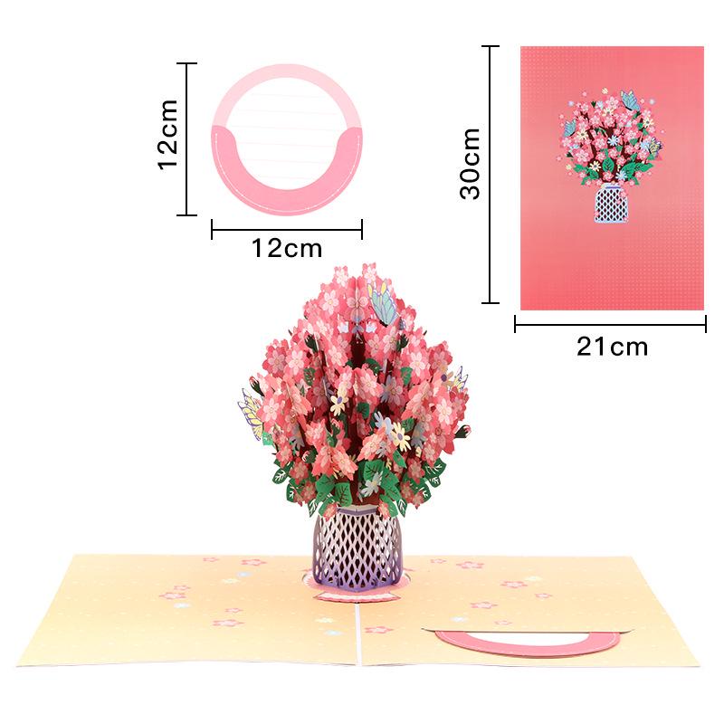Popular 3D Handmade Christmas Bouquet Greeting Card