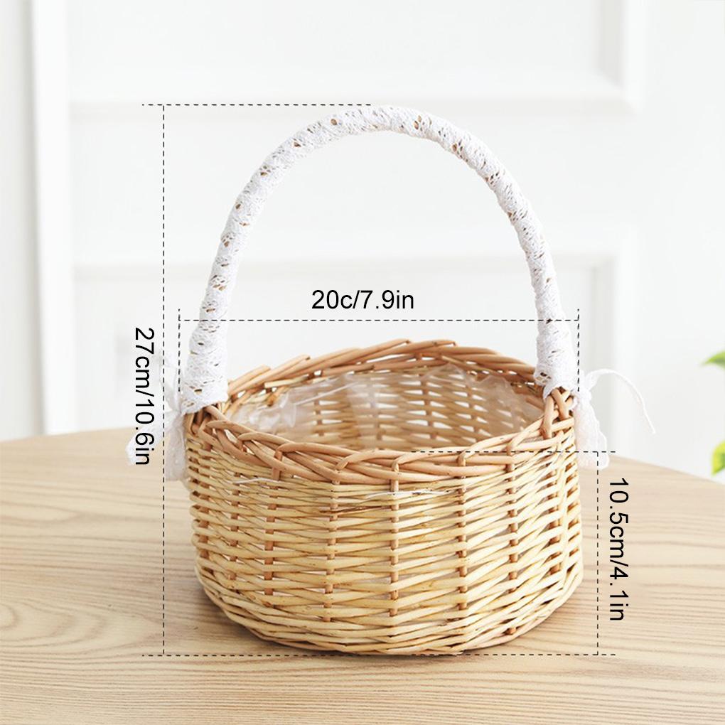 Small Wicker Basket With Handle For Picnics Or Home Decor Flower Girl Basket Mini Hamper Basket