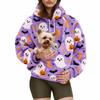 2026 Womens Hooded Sweatshirt With 3D Halloween Print Loose Fit Plus Size Winter Flannel Top