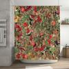 וילון מקלחת פרחוני יוקרתי עם פרפרים, עיצוב אמבטיה לבית, מטבח, בד עמיד במים בצבעים אדום, ירוק, ורוד, צהוב C
