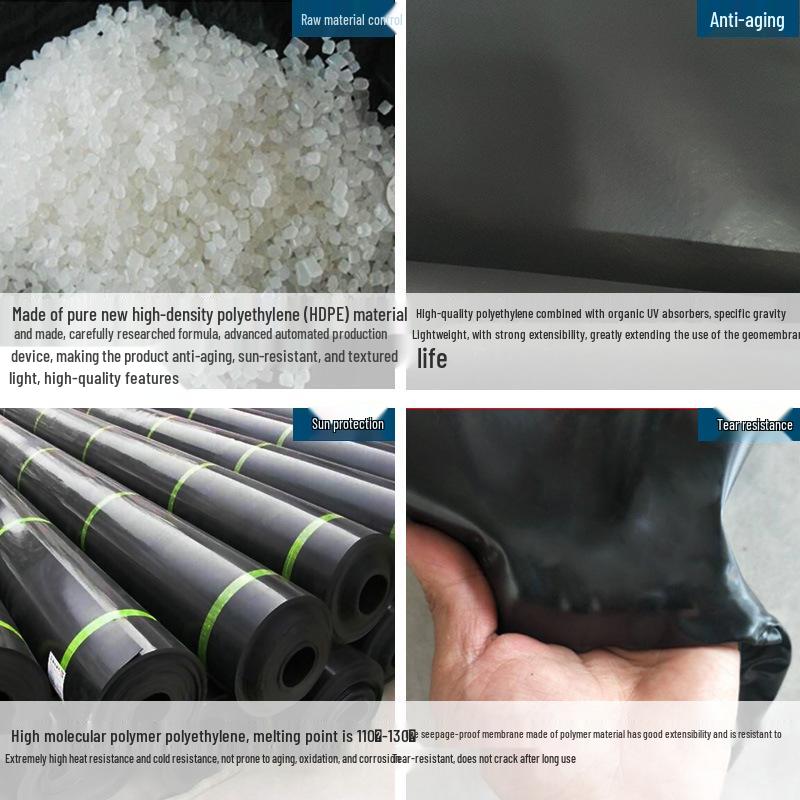 Vattentät geomembran för fiskdammar och vattenbruk