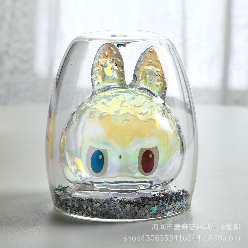 

260 МЛ Кружка с двойными стенками, кофейная кружка, милый прозрачный стакан для молока, сока, чая, для питья, для вечеринки по случаю дня рождения, бокалы для вина