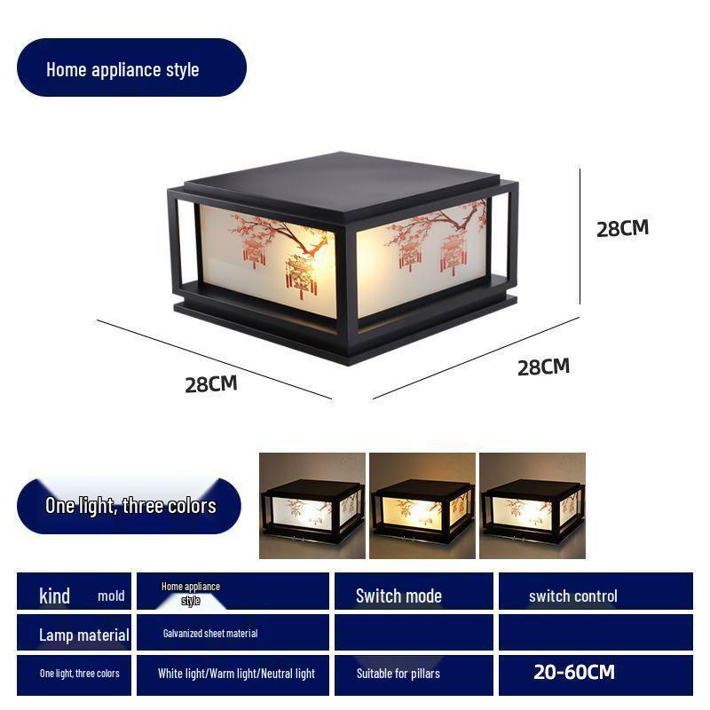 

Водонепроникний Іржостійкий Постмодерністський Сонячний Стовпчик для Огорожі, Хвіртки та Внутрішнього Дворика