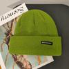 Tag Winter Colth Skullies Stripe Korean Style Caps Wool Hat Letter Knitted Hat Women Woolen Beanies