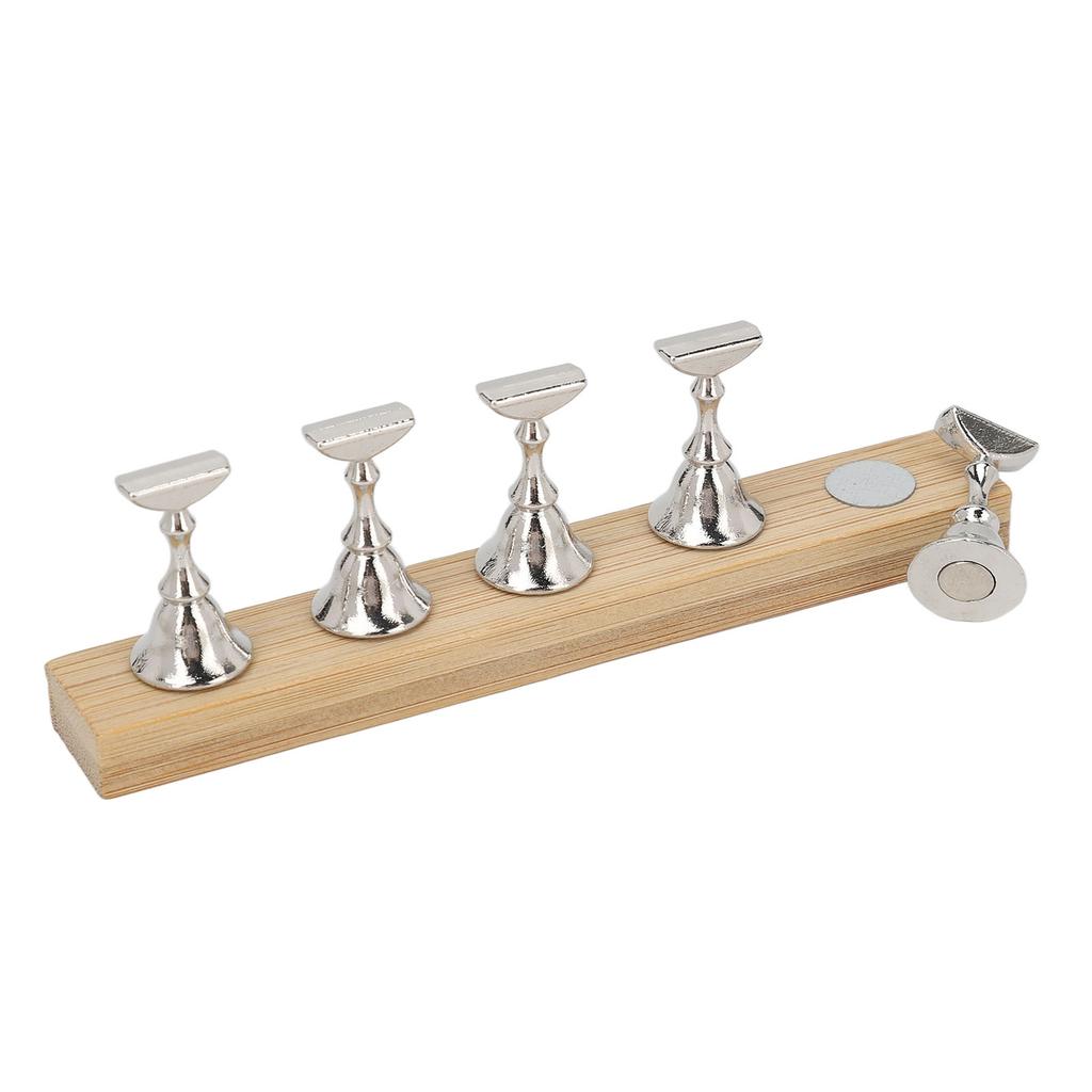 Magnetic Nail Display Stand Log Alloy DIY Training Fingernail Display Holder for Beauty Salon
