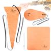 4pcs Cotton Saxophone Cleaning Cloth Kit with Soundhole Brush Orange Highly Absorbent Inner Chamber Cloth Set