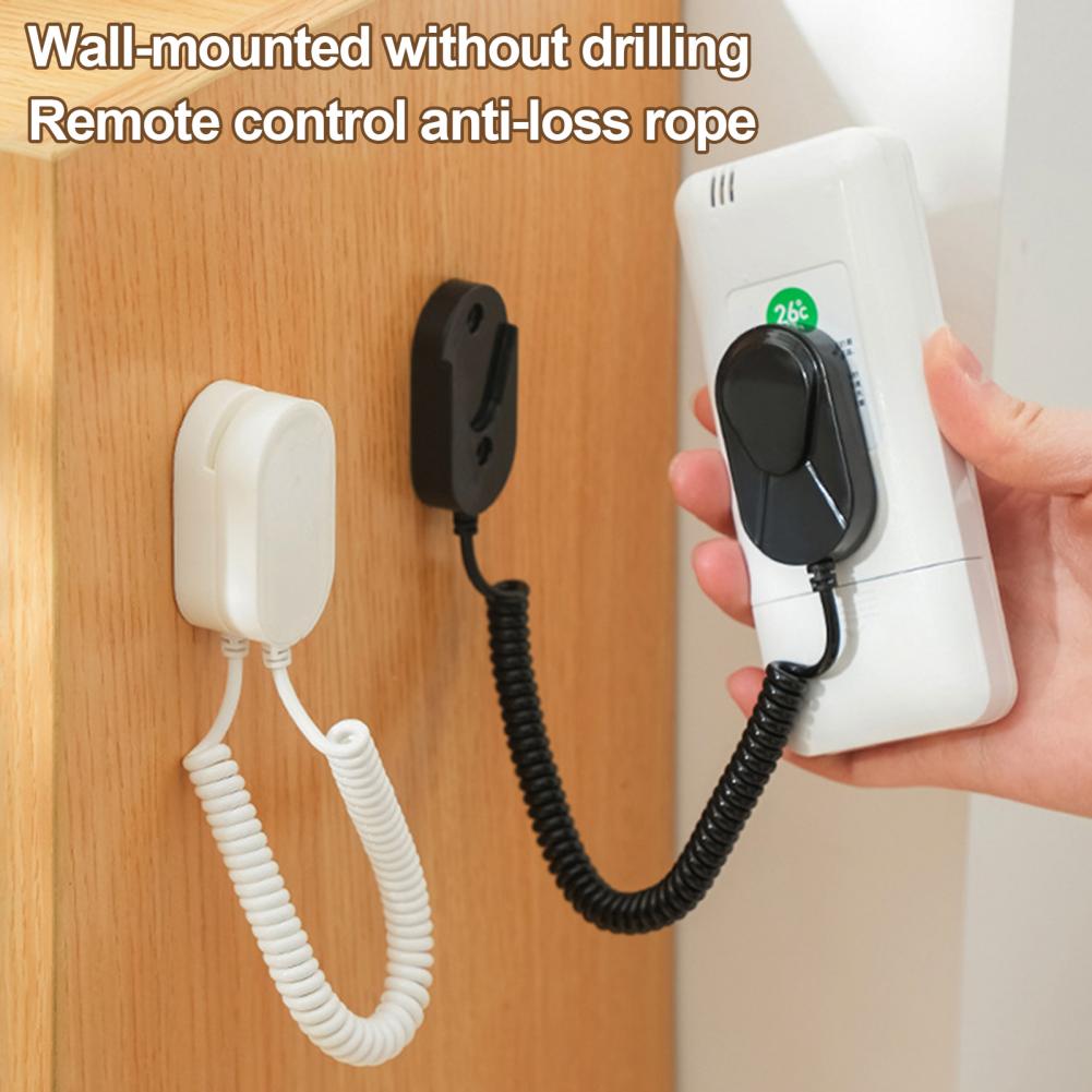 Tv Remote Organizer Wall Mount Remote Control Holder Wall-mount Magnetic Remote Control Holder with Spring Rope for Easy