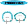Flexible Crosses Designs Bracelet Irregular Turquoise Beads Stretchable Metal Jewelry Unisex Fashion Gift