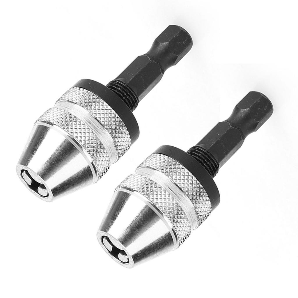 2 Pcs Drill Chuck 1 4 Inch 0.3 3.6mm Keyless Drill Bit Chuck Hex Shank Adapter Converter