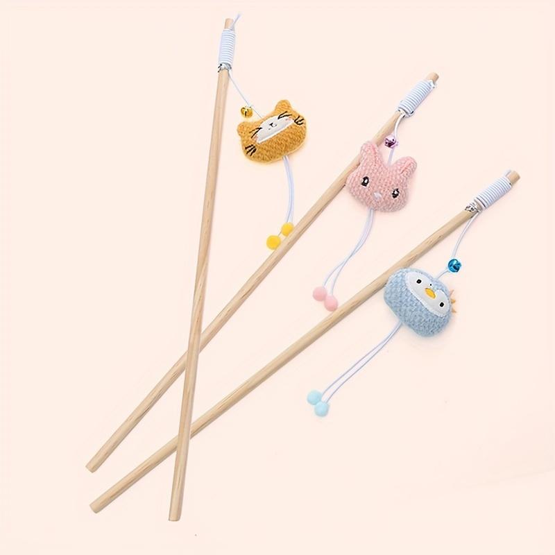 Interactive Cat Stick with Bells, Feathers & Wand - Exercise & Playtime Fun for Your Cat!