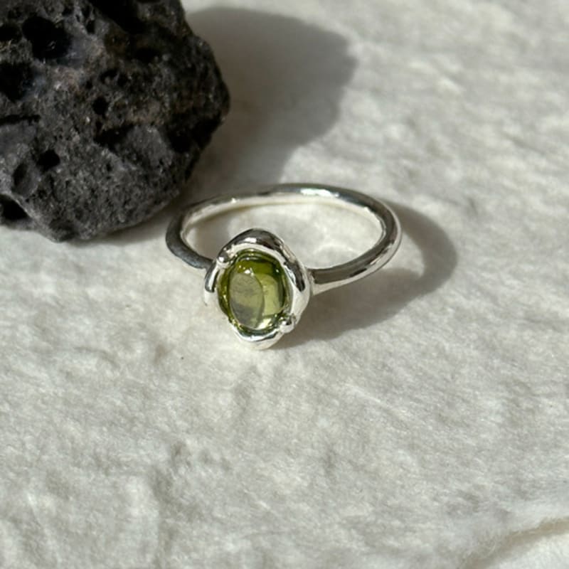 Warmrecord Silver925 Wax Flower Ring_Peridot/Mint/Lavender Chalcedonia_R035