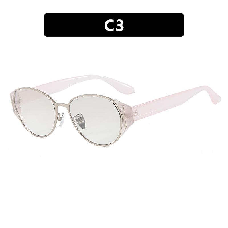 JYL Small Oval Sunglasses Unisex Metal Luxury Round Driving / 12013