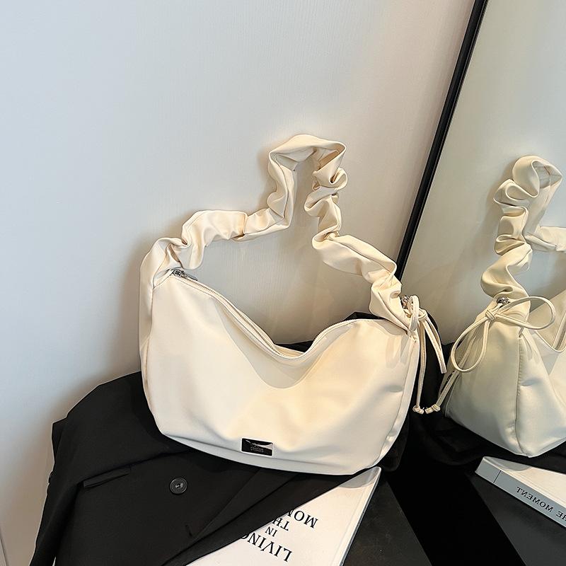 

Большая вместительная плиссированная сумка, женская мода 2024 года, новый нишевый дизайн, сумка через плечо на одно плечо, сумка для пельменей