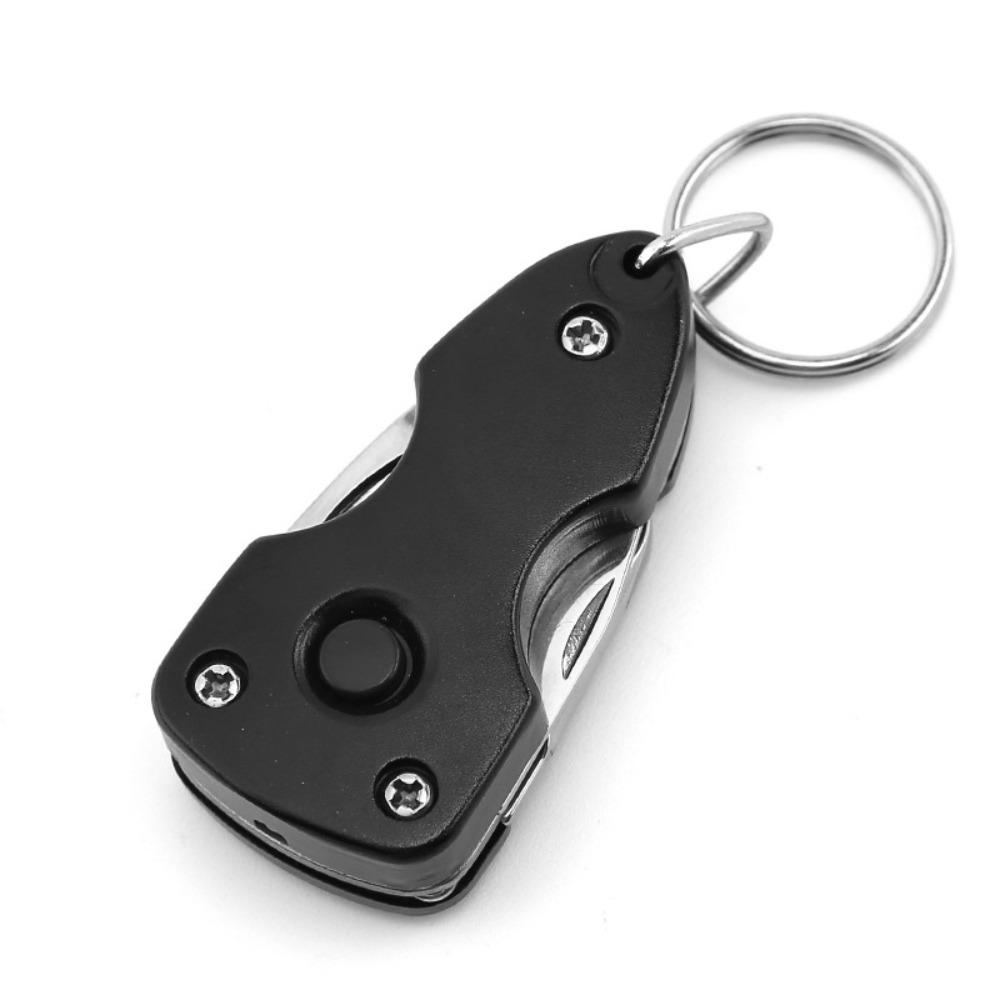 Mit LED-Taschenlampe Klapp-Mini-Schraubendreher 6-in-1 Flaschenöffner Tragbares Schlüsselanhänger-Messer