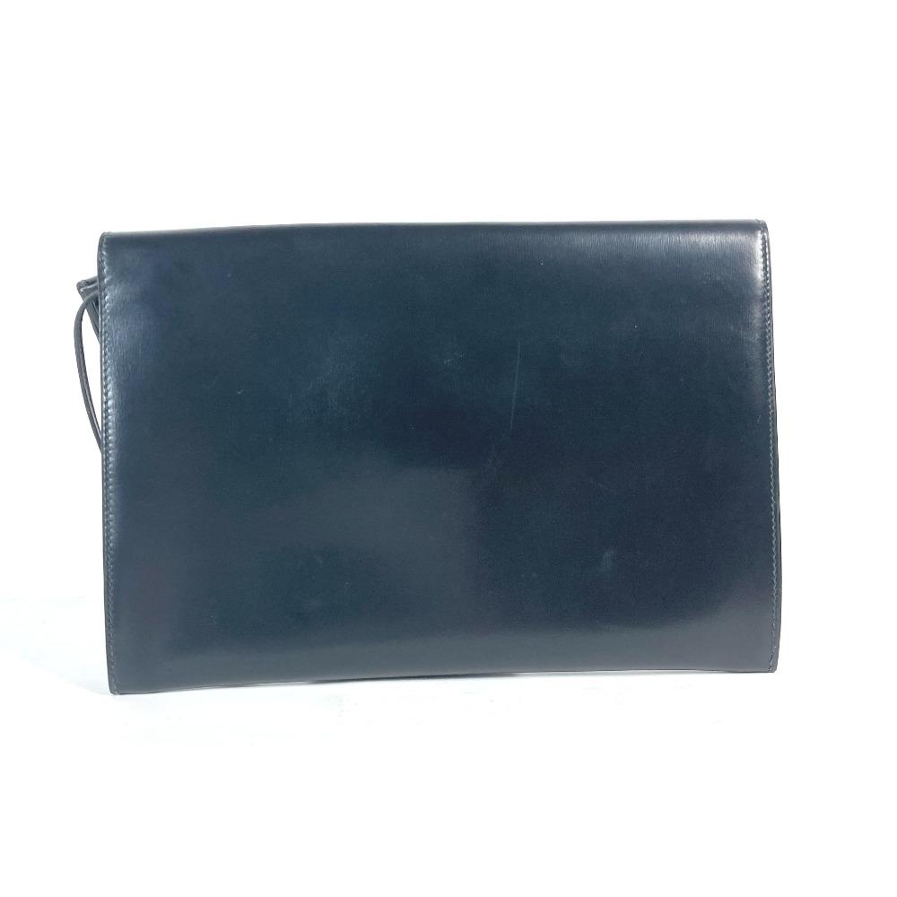 Hermes Bag Pouch Kirius With Strap Clutch Bag Boxcalf Black