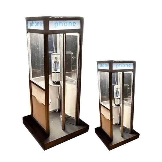 Retro Tall Phonebooth Lamp Vintage Telephone Booth LED Night Light Classic Street Phone