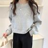 2023 Women's Versatile Short Hoodie: American & Korean Style, Loose Fit, Round Neck, Long Sleeve, High Street Fashion
