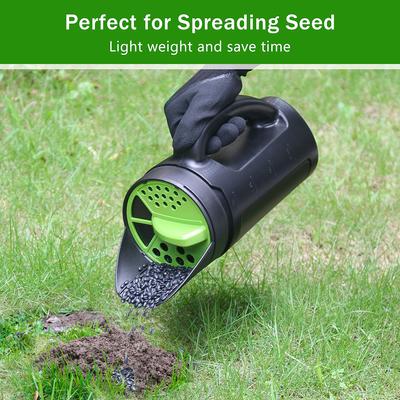 Handheld Seed Spreader Manual Lawn Seeder Adjustable Opening Sizes Lawn Fertilizer Spreader Seed Dispenser for Garden Lawn