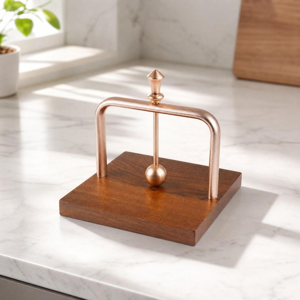 Upright Napkin Holder Compact with Wooden Base Tabletop Accessory