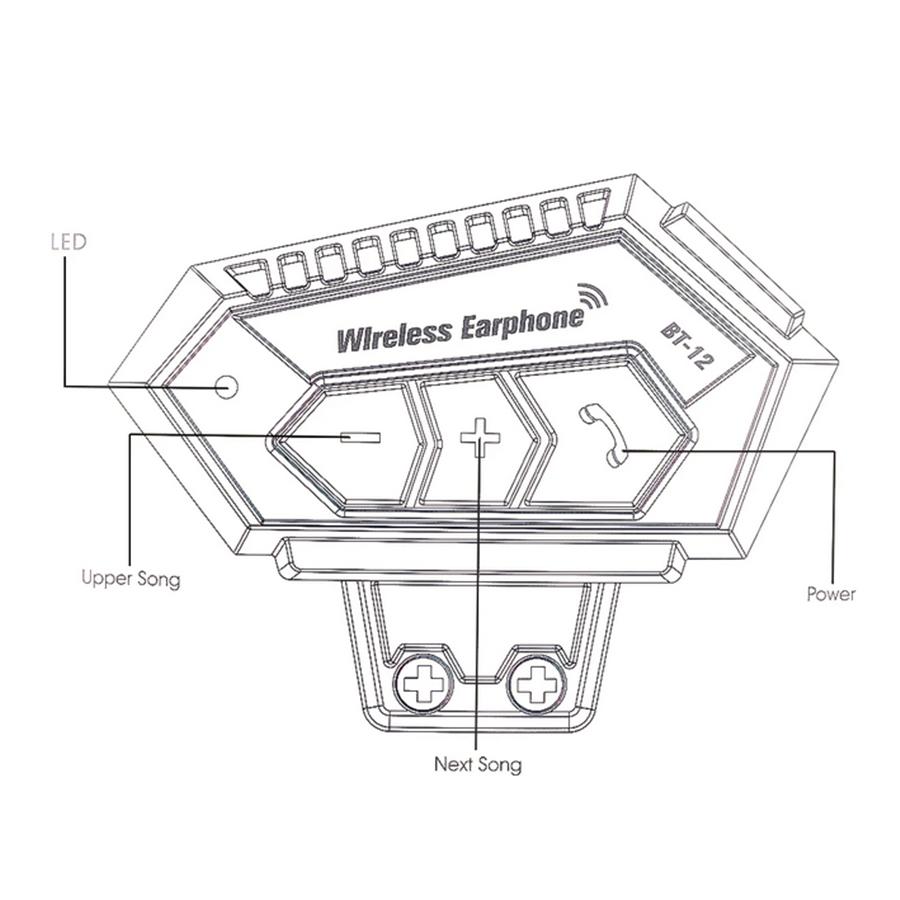 Rechargeable Motorcycle Wireless Bluetooth Helmet Headset Headphone Speaker